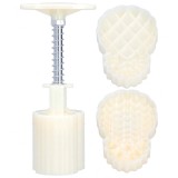 Forma pentru prajituri, 2 matrite ananas, plastic, alb