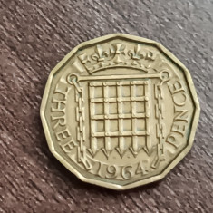 M3 C50 - Moneda foarte veche - Anglia - three pence - 1964