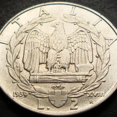 Moneda istorica 2 LIRE - ITALIA FASCISTA, anul 1939 * cod 4735