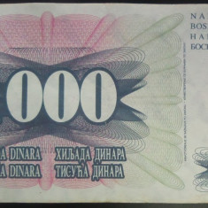 Bancnota 1000 DINARI - BOSNIA - HERTEGOVINA, anul 1992 * Cod 373 A