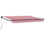 vidaXL Copertină retractabilă manuală Roșu și Alb 2,5 x 2 m 3419027