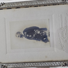 FOTOGRAFIE CABINET DOBBELMANN , inceput anii 1900 , cu regele CAROL I (17X11cm)