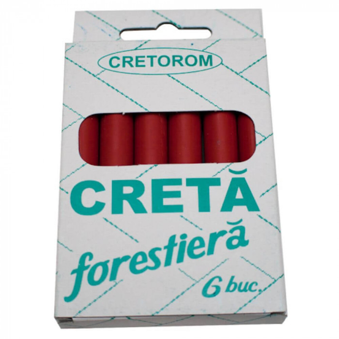 Set 6 Bucati Creta Rosie Forestiera CRETOROM, Creta Forestiera, Creta Foriestera Rosie, Creta pentru Marcaje Forestiere, Creta pentru Exploatari Fores