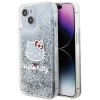 Husa pentru iPhone 15 - Hello Kitty Hardcase Liquid Glitter Charms Kitty Head (HKHCP15SLIKHET) - Silver