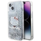 Husa pentru iPhone 14 - Hello Kitty Hardcase Liquid Glitter Charms Kitty Head (HKHCP14SLIKHET) - Silver