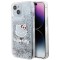 Husa pentru iPhone 15 - Hello Kitty Hardcase Liquid Glitter Charms Kitty Head (HKHCP15SLIKHET) - Silver