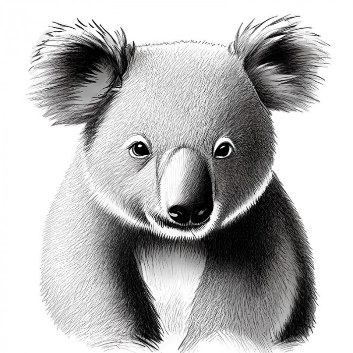 Sticker decorativ, Koala, Alb, 66 cm, 8434ST