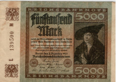 Bancnote Germania - 5000 Marci 1922 foto