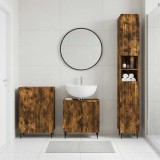 Cumpara ieftin Set de cabinet pentru baie cu 3 piese ZWOLLE Stejar fumuriu
