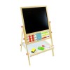 Tabla magnetica de scris pentru copii cu 2 fete,ceas,crete,marker,burete,inaltime totala 67 cm