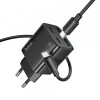 Incarcator Retea Cu Cablu Lightning HOCO N52, 20W, 3A, 2 x USB-A - 2 x USB-C, Negru, Apple