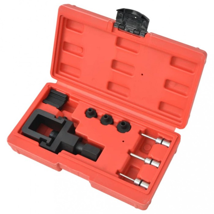 Set scule extragere &amp; nituire lanț de motocicletă, 8 piese