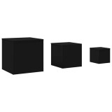 Cumpara ieftin Masute laterale, 3 buc., negru, PAL