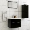 VidaXL Set de mobilier de baie, negru, lemn prelucrat