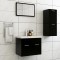 vidaXL Set de mobilier de baie, negru, lemn prelucrat