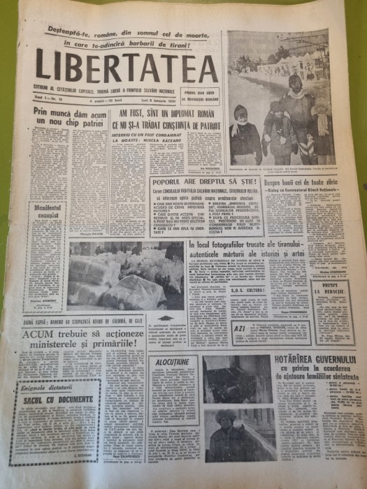 libertatea 8 ianuarie 1990-revolutia romana,interviu mircea raceanu