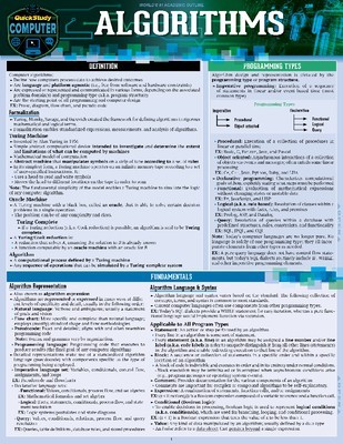 Algorithms: A Quickstudy Laminated Reference Guide foto