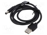 Cablu USB A 5,5/2,5mm negru 1,5m PVC - VENTION