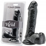 Dildo negru cu testicule Get Real Black 7&#039;&#039; negru