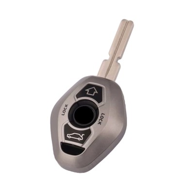 Husa Cheie Bmw E46, E39, 3 Butoane, Stil Diamant, Tpu, Gri foto