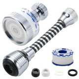 Cumpara ieftin Kit 2 Piese Perlator Robinet Rotativ 360&deg; cu Filtru -2 Moduri Folosire, Economisirea Apei si Filtrarea in Baie sau Bucatarie Anti Calcar