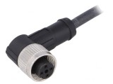 Cablu de conectare M12 4 pini 2m unghi PUR 250VAC 4A