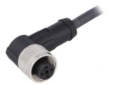 Cablu de conectare M12 4 pini 2m unghi PUR 250VAC 4A