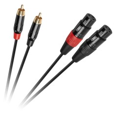 Cablu stereo XLR 3pin mama - 2x RCA tata 1m fire 2x18 0.10mm OFC +PVC +impletitura 32 0.10mm OFC KPO2930 CABLETECH