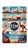 ESIM Australia 20GB 30Days Economy