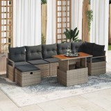 Cumpara ieftin Set de canapele pentru grădină cu pernă 8 pcs Gri Rattan poli