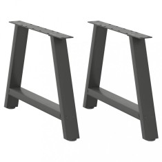 vidaXL Picioare pentru măsuță de cafea &icirc;n formă de A, 2 buc., antracit, 70x(42-43) cm, oțel 4012842