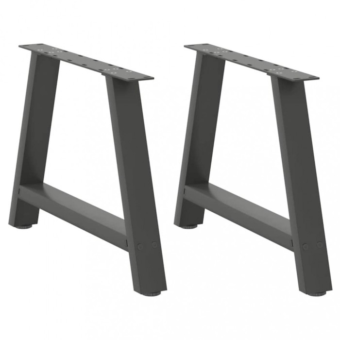 vidaXL Picioare pentru măsuță de cafea &icirc;n formă de A, 2 buc., antracit, 70x(42-43) cm, oțel