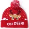 Caciula tip Fes cu Luminite LED on/off si Imprimeu de Iarna/Craciun, Oh Deer, UNISEX, marime ONE SIZE, Multicolor