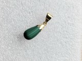 Pandantiv aur galben 14 k cu piatra verde - malachit , vintage