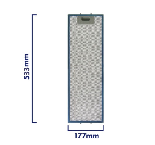 Filtru aluminiu pentru hote Whirlpool,Electrolux ,177mm x 533mm , GF023C , 1 buc