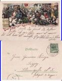 Germania- Iarmaroc,carnaval -iudaica-litografie, rara, Necirculata, Printata