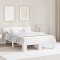 vidaXL Cadru de pat cu headboard Alb 140 x 200 cm Lemn masiv de pin 872567