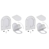 Cumpara ieftin Capace WC cu inchidere silentioasa, 2 buc., alb, plastic