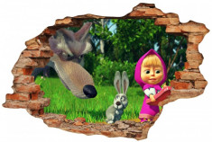 Sticker Wall Crack Masha and the Bear 5 - 120 x 80 cm foto