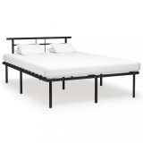 Cumpara ieftin Cadru de pat, negru, 160 x 200 cm, metal