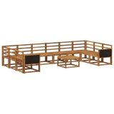 vidaXL Set de canapele de exterior 11 pcs natural Lemn Solid de Acacia 3385580