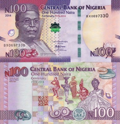 NIGERIA 100 naira 2014 COMEMORATIVA UNC!!! foto