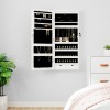 vidaXL Dulap Bijuterii cu Oglindă &amp; LED, Alb, Montare pe Perete/Ușă, 37.5x10x90cm, Lemn Compozit, Blocabil