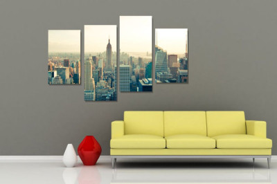 Tablou canvas 4 piese - Viata in New York foto