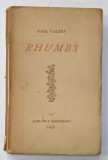 RHUMBS par PAUL VALERY , 1933 , EXEMPLAR NUMEROTAT 1105 DIN 4000 *