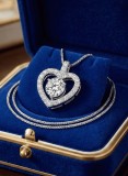 Lantisor Argint 925 Cu Pandantiv Inima Si Cristale Zirconia, Colier Elegant