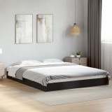 Cadru de pat, negru, 150x200 cm, lemn prelucrat