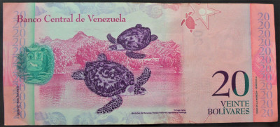 Bancnota 20 BOLIVARES - VENEZUELA, anul 2011 *cod 728 foto
