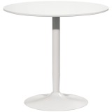 HOMCOM Masă de bucătărie pentru 2 persoane, blat rotund &Oslash;80 cm, MDF și oțel, antiderapant, Alb, 75H cm | Aosom Romania