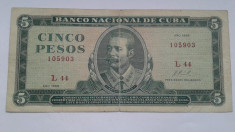 Cuba 5 pesos 1968 foto